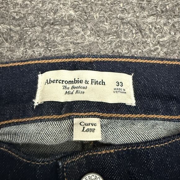 Abercrombie & Fitch Bootcut Jeans Women 33 Dark Wash Western Mid Rise Curve Love - Picture 8 of 11